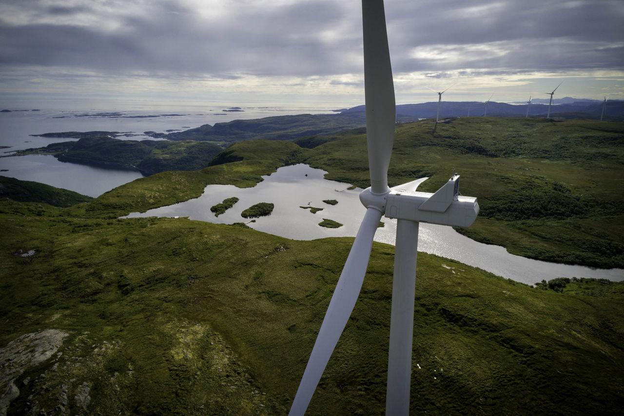 罗安风电场, one of the wind parks included in Fosen Vind. 